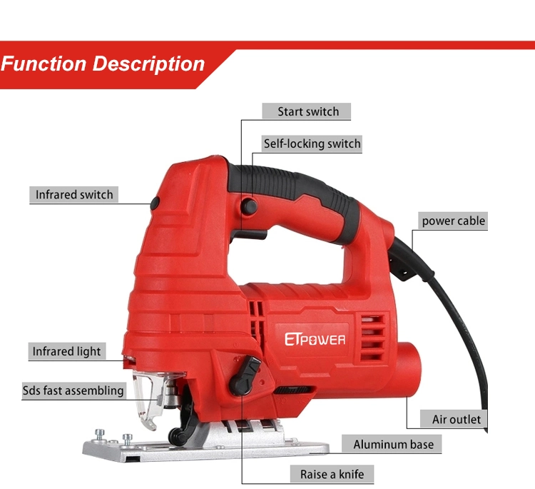 Power Tools Electric Portable Jig Saw Machine for Metal Wood Cutting